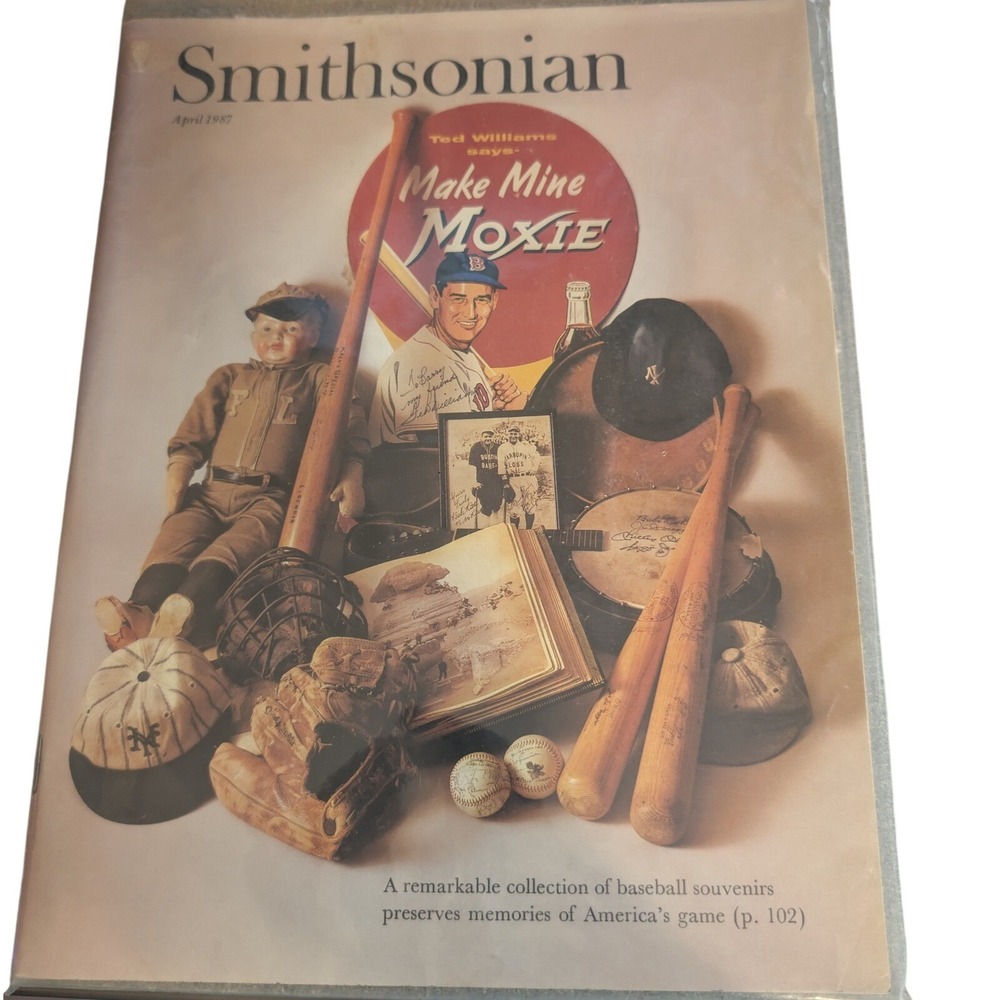 Smithsonian Magazine April 1987 Baseball Souvenirs Ted Williams Moxie Vintage